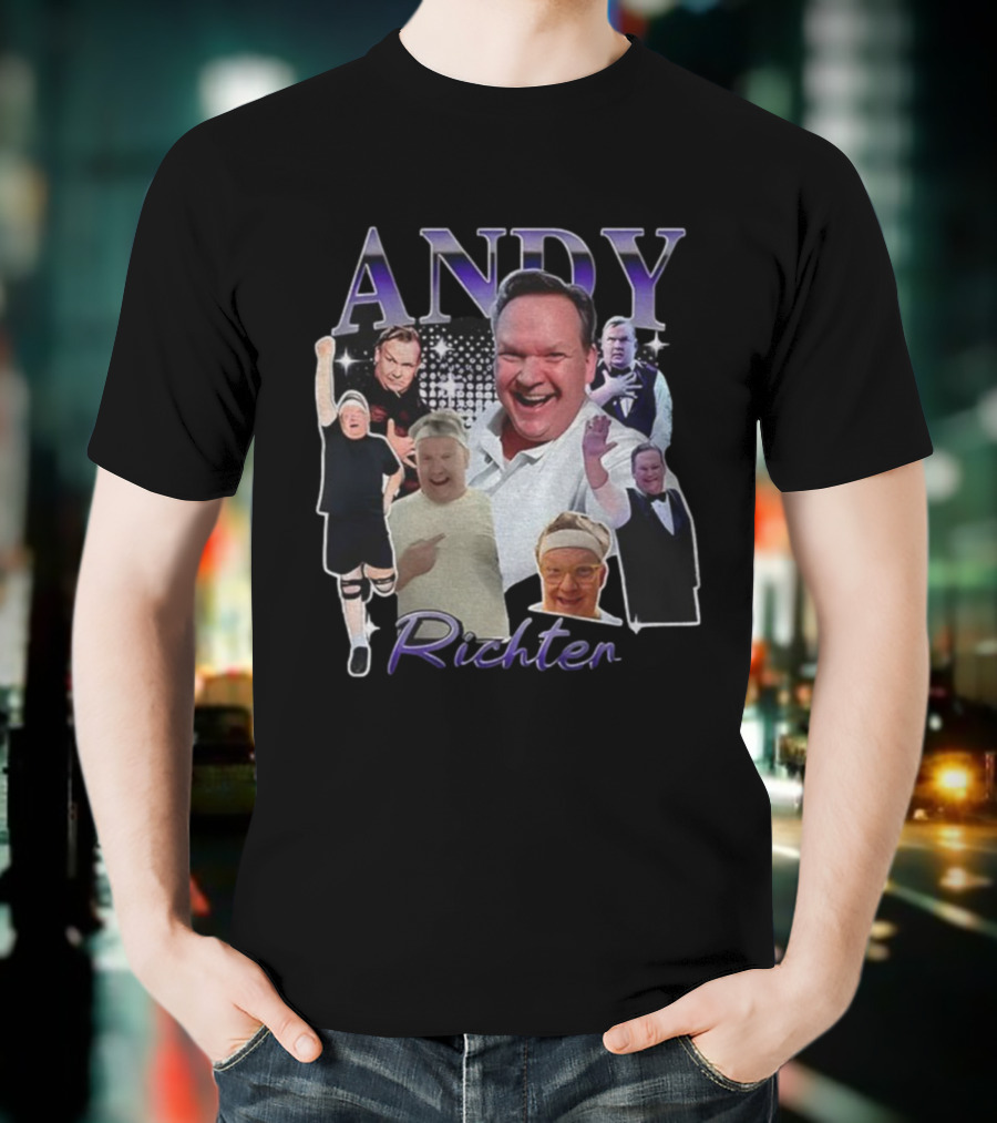 Andy Richter Collage Variety Expressions Laughter And Performance T-Shirt
