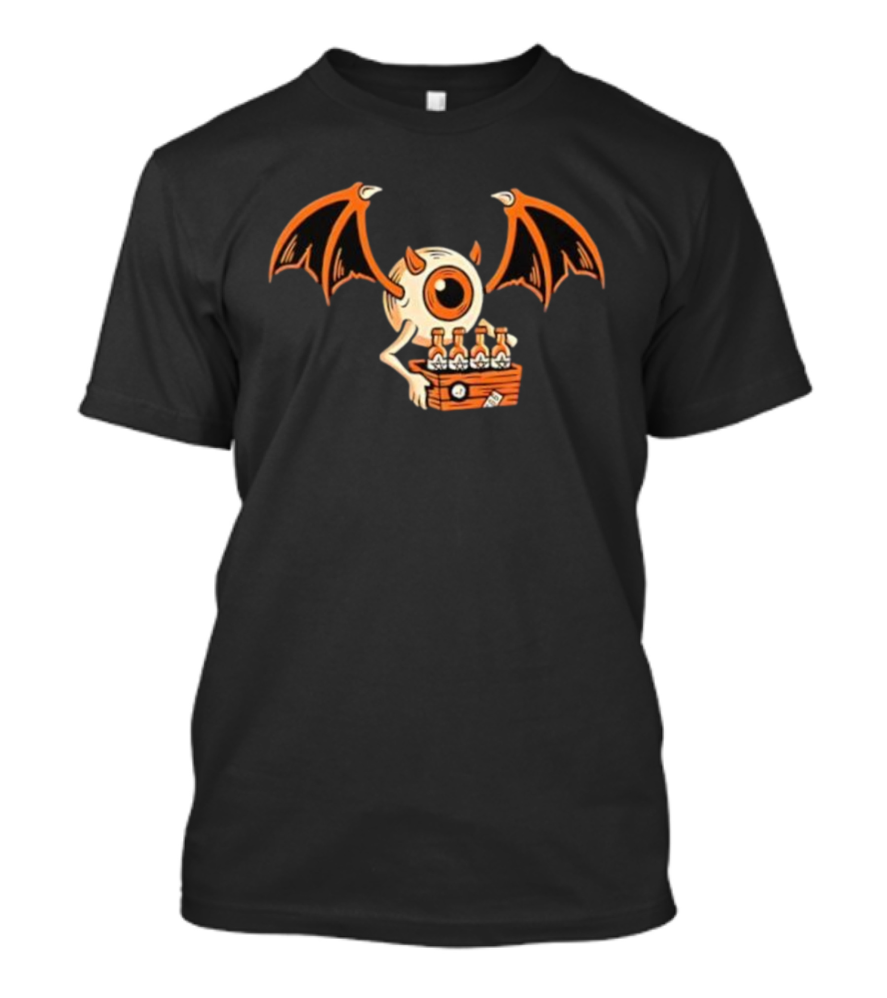 Flying Eyeball Monster With Wings Carrying Six-Pack T-Shirt