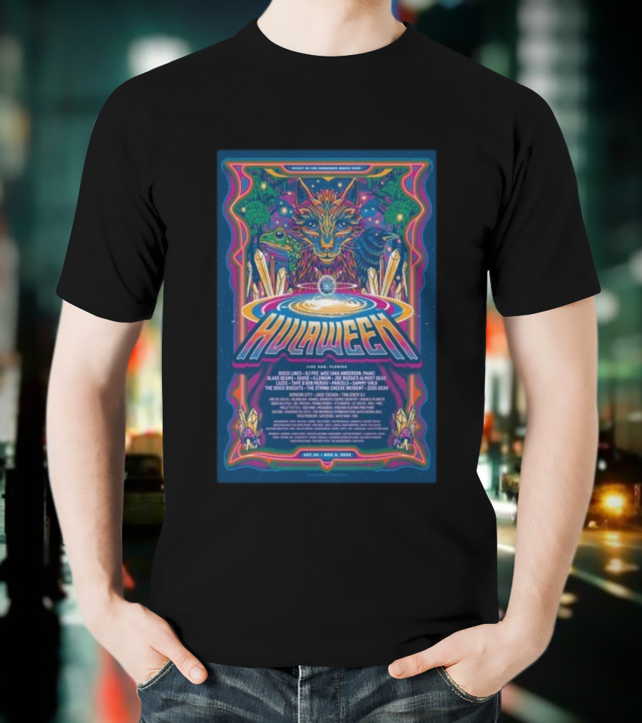 Hulaween 2025 Spirit Of The Suwannee Music Park Tour Event Live Oak Florida Oct 30-Nov 1 Disco Lines Anderson Paak String Cheese Incident Zeds Dead T-Shirt