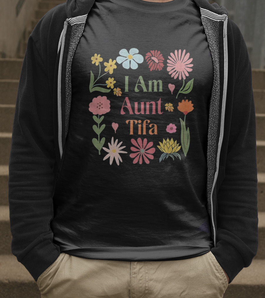 I Am Aunt Tifa Floral Vintage Anti Trump T-Shirt