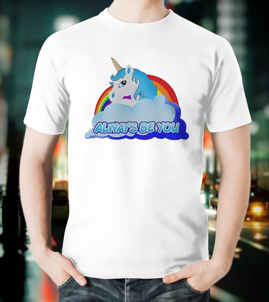 Rainbow Unicorn Always Be You Cloud Icon T-Shirt