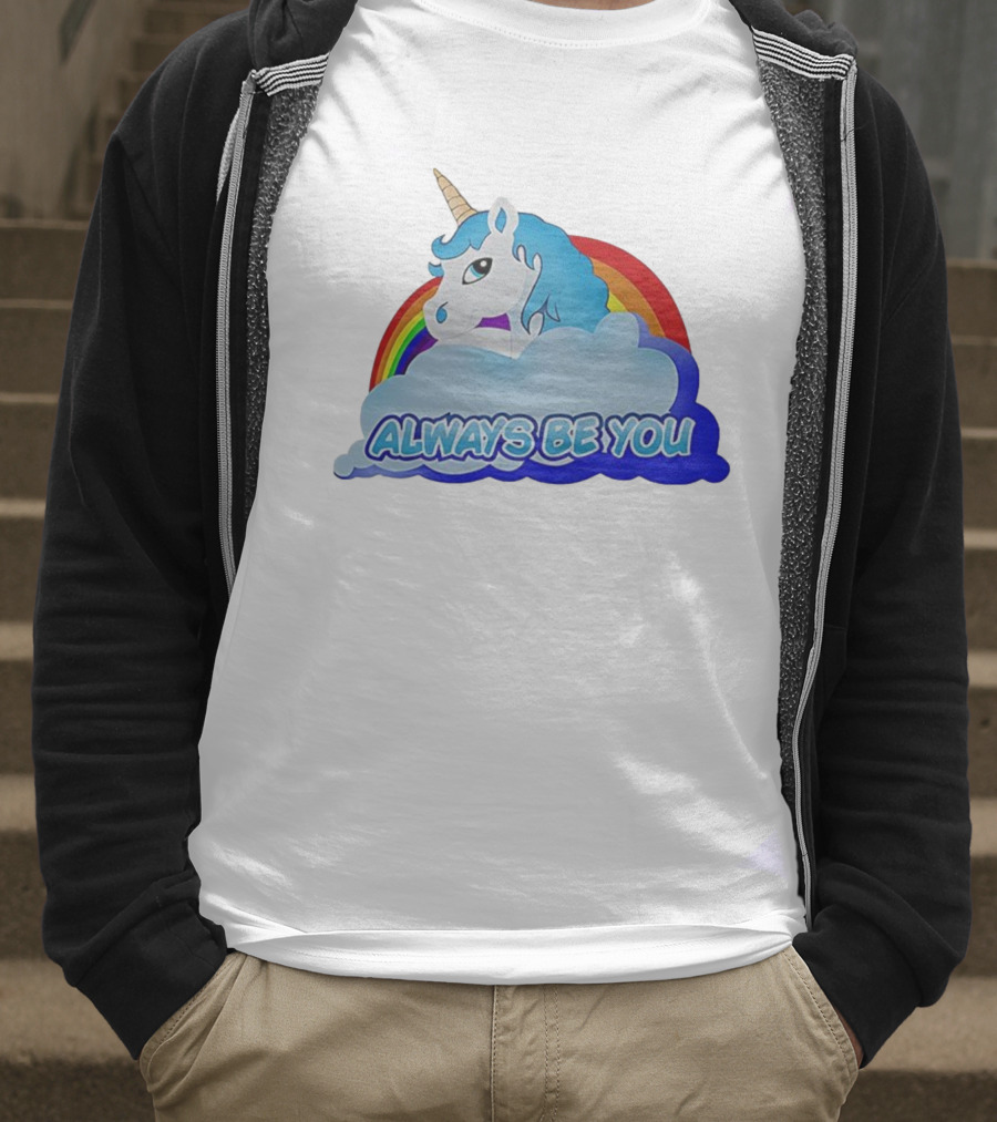 Rainbow Unicorn Always Be You Cloud Icon T-Shirt