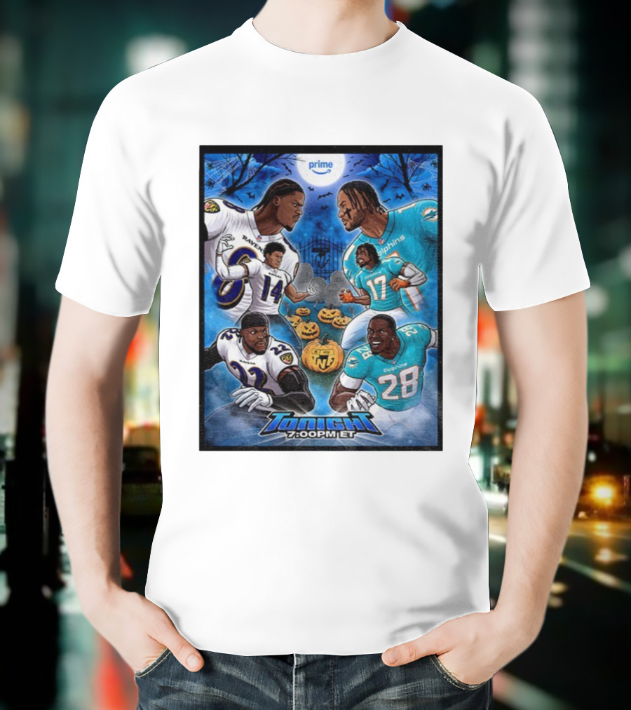 Baltimore Ravens Vs Miami Dolphins Halloween 2025 NFL Prime Tonight 7:00PM ET T-Shirt