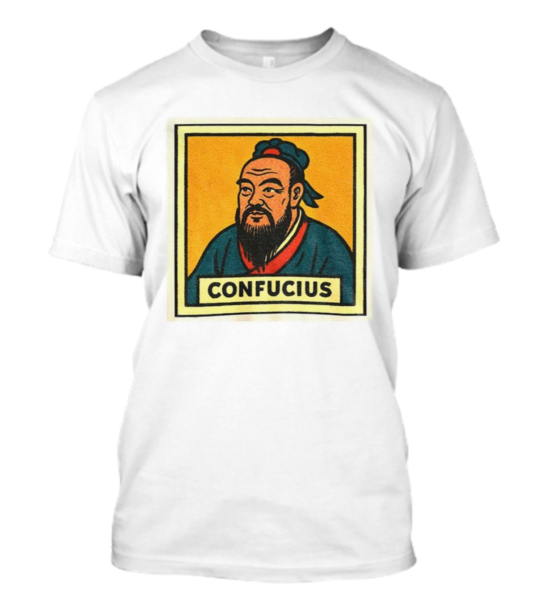 Confucius Retro Comic Style Chinese Philosopher Art T-Shirt