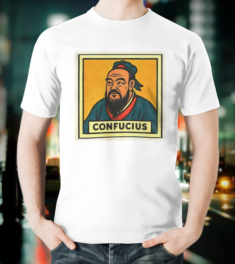 Confucius Retro Comic Style Chinese Philosopher Art T-Shirt
