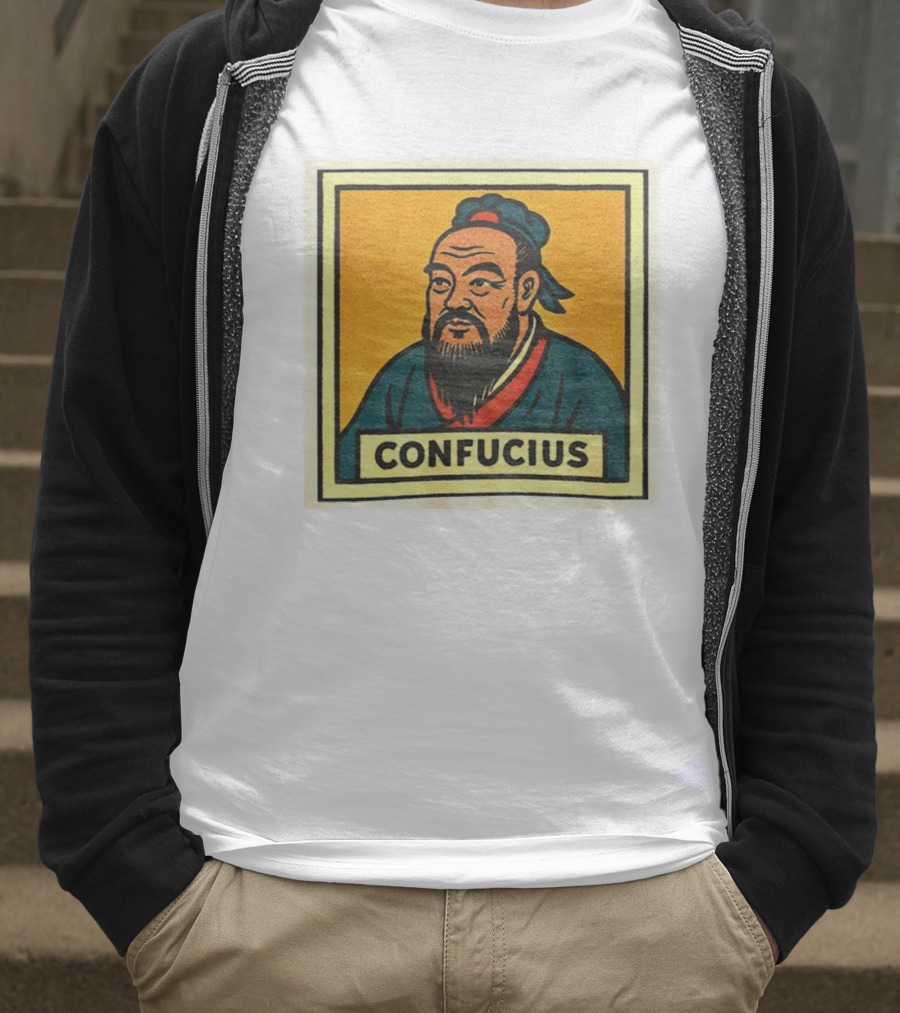 Confucius Retro Comic Style Chinese Philosopher Art T-Shirt