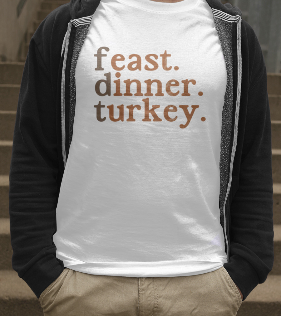 Feast Dinner Turkey Minimalist Pro-Immigrant Thanksgiving FDT T-Shirt