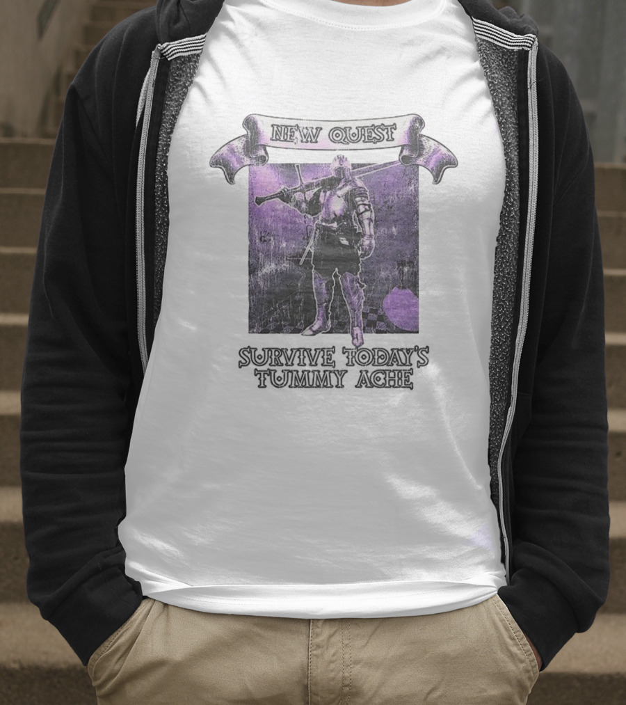New Quest Knight Survive Tummy Ache Adventure In Purple Dungeon T-Shirt
