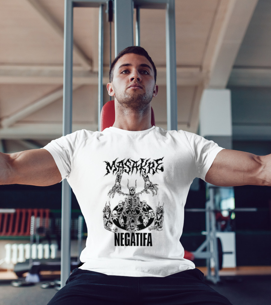 Masakre Negatifa Skull Skeleton Demonic Creature T-Shirt