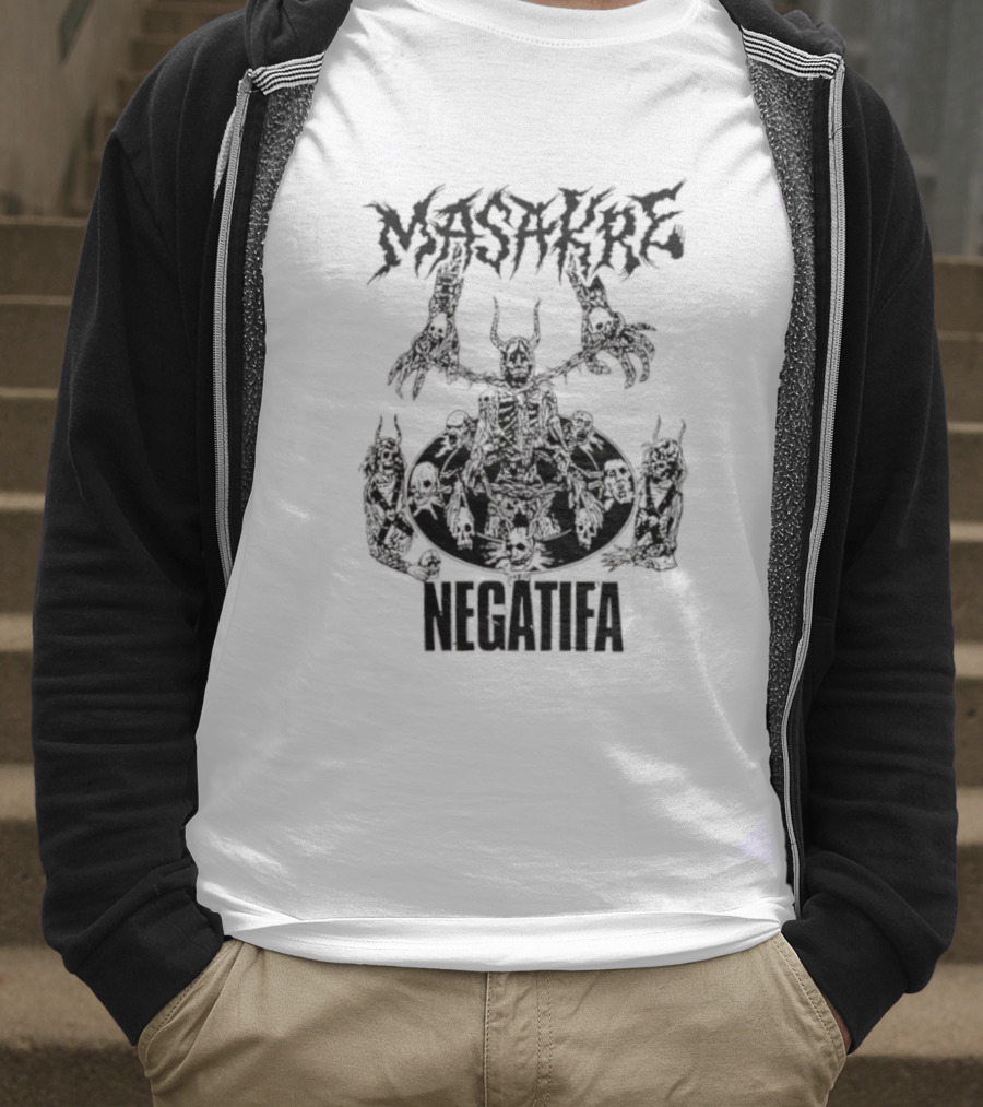 Masakre Negatifa Skull Skeleton Demonic Creature T-Shirt