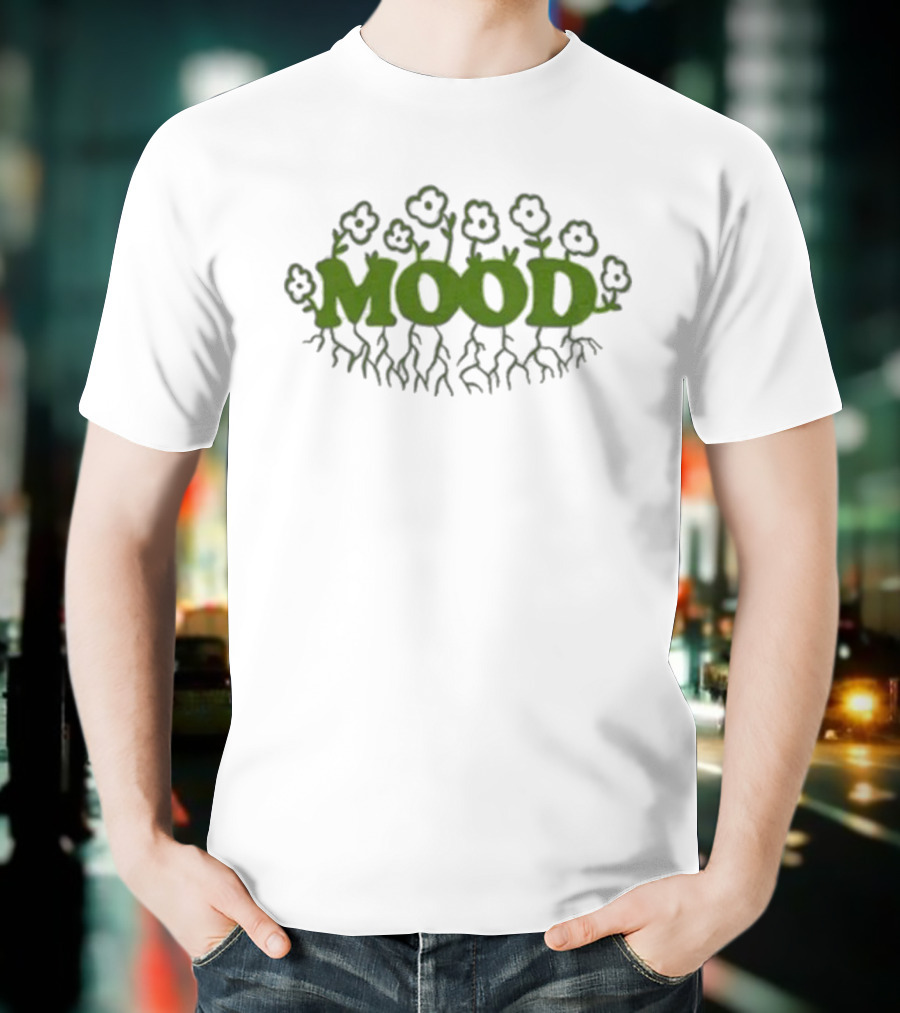 Mood Roots With Flowers Design T-Shirt