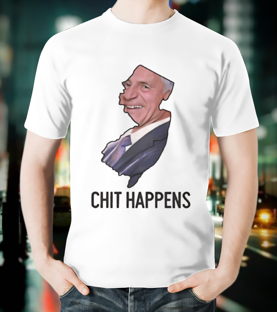 New Jersey Map Caricature Chit Happens T-Shirt