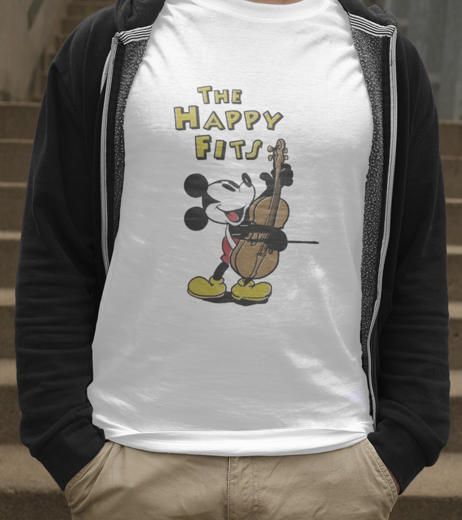 The Happy Fits Steamboat Willie Mickey Mouse Cello Violin T-Shirt