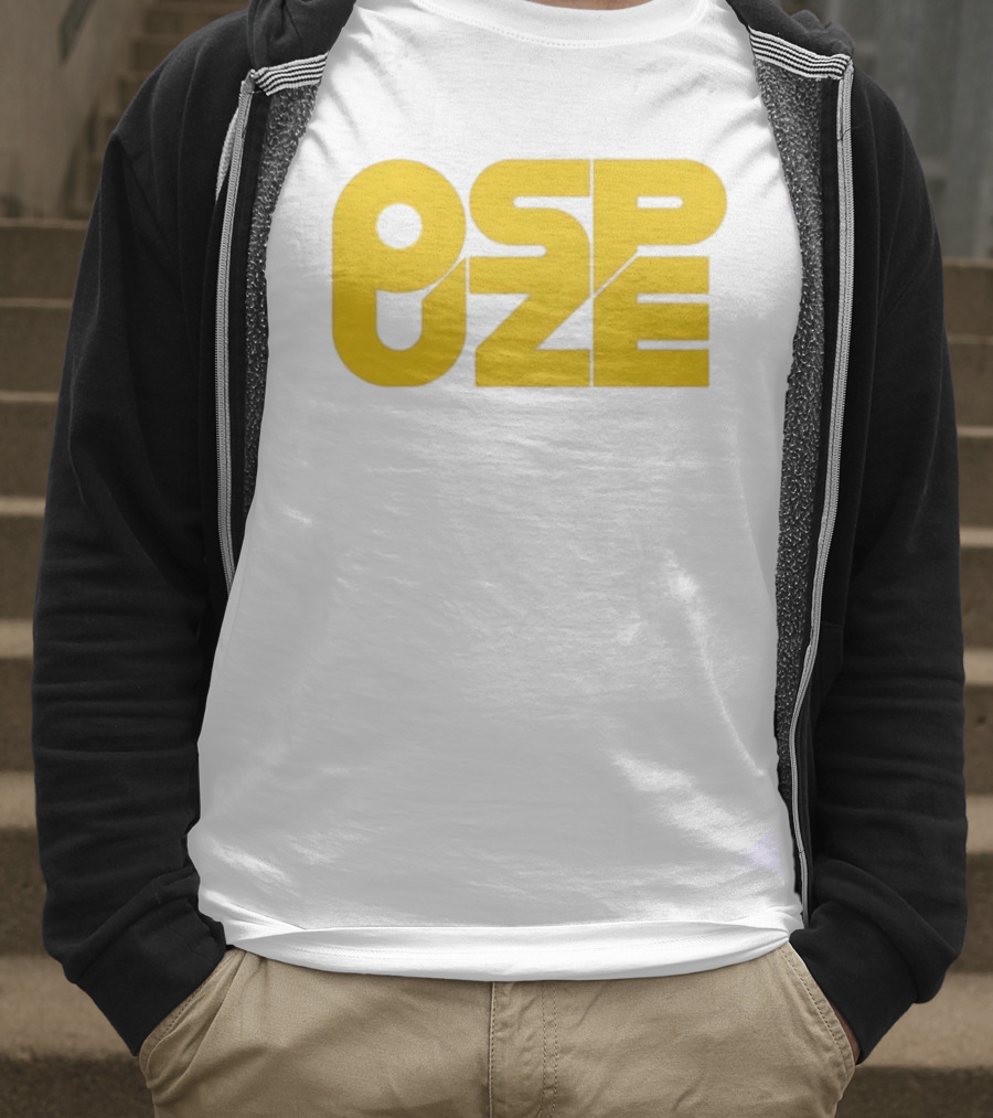 Ospuze Yellow Bold Text Logo T-Shirt