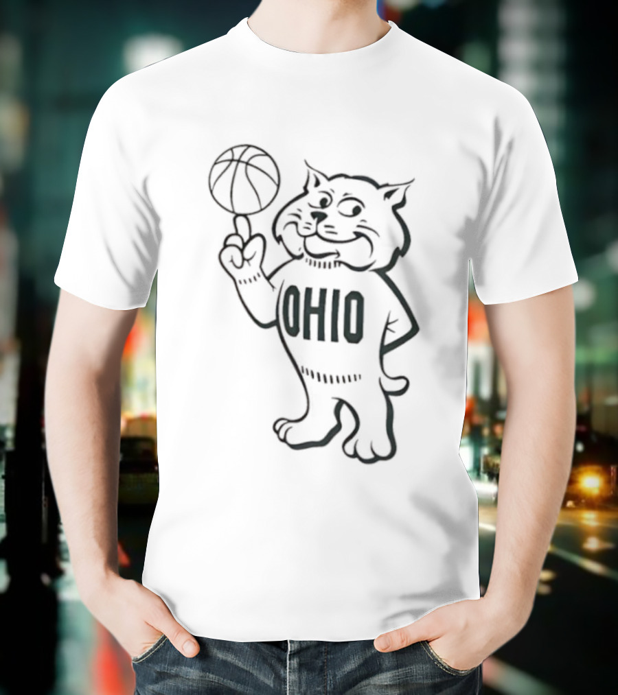 Rufus Ohio Bobcat Mascot Basketball T-Shirt