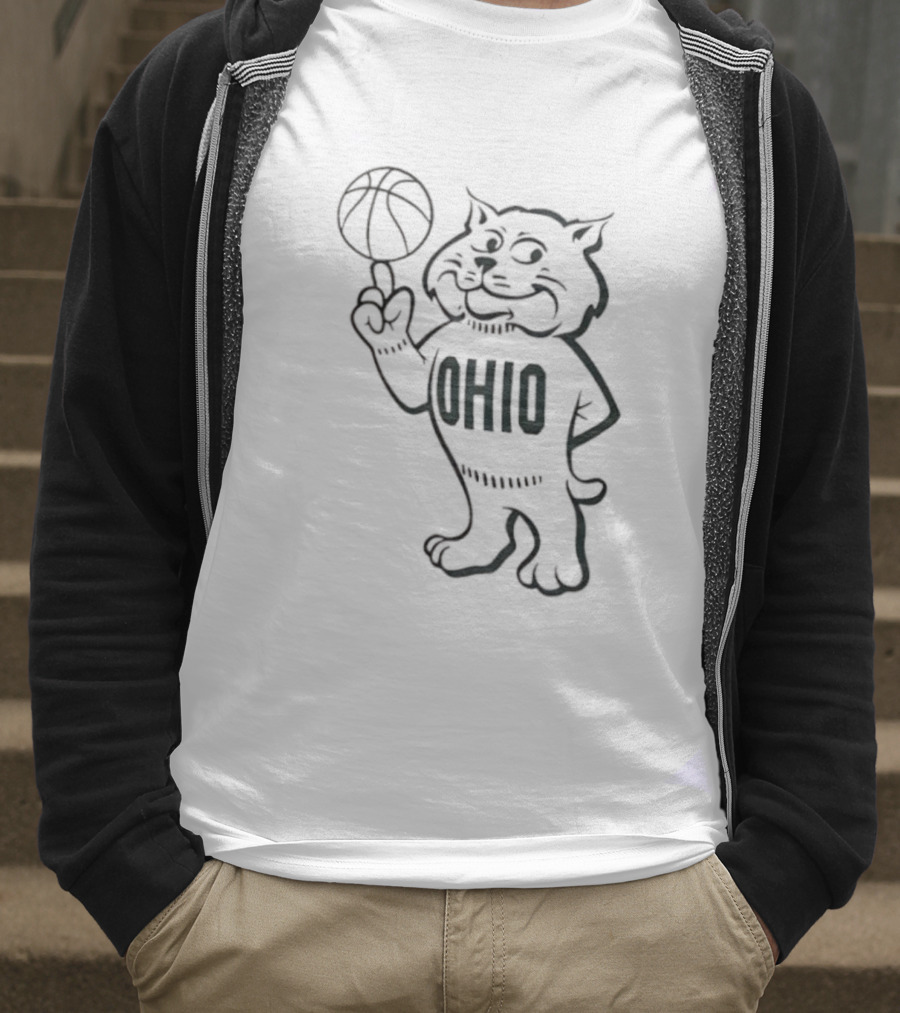Rufus Ohio Bobcat Mascot Basketball T-Shirt