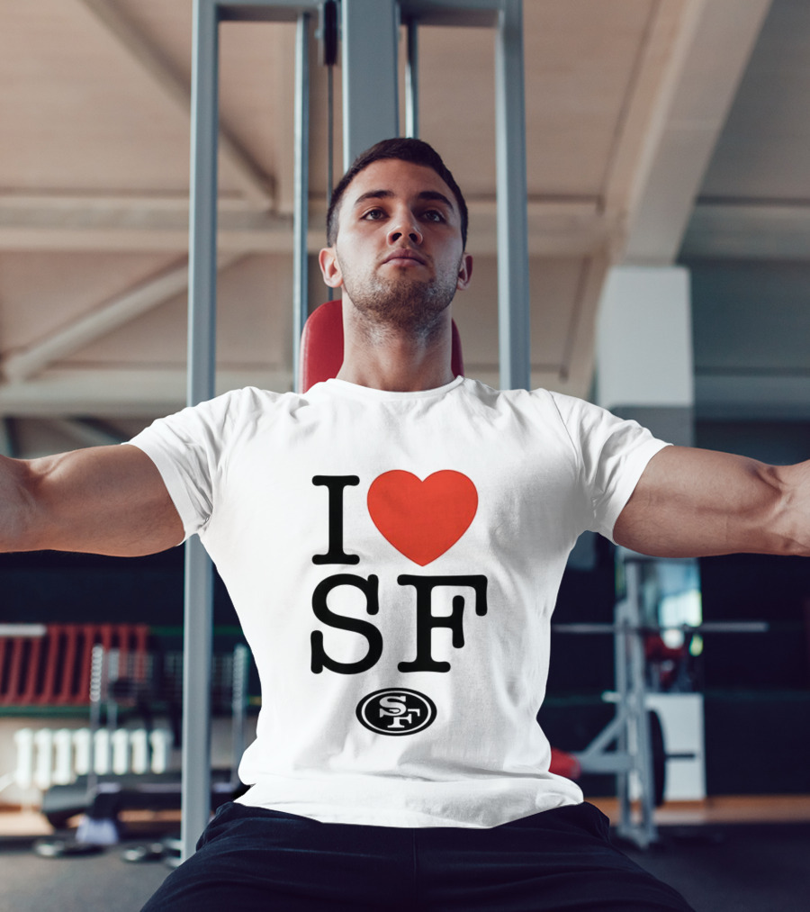 San Francisco 49ers I Love SF Heart Symbol Football Team Logo T-Shirt