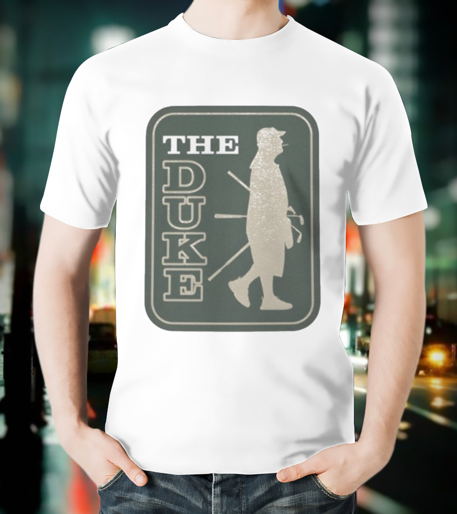 The Duke Golf Silhouette Smoking Golfer In Hat Retro Style T-Shirt