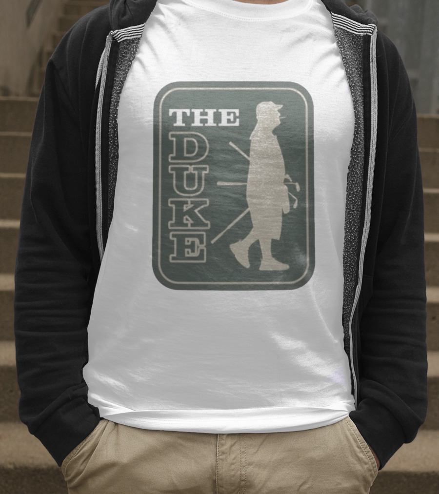 The Duke Golf Silhouette Smoking Golfer In Hat Retro Style T-Shirt
