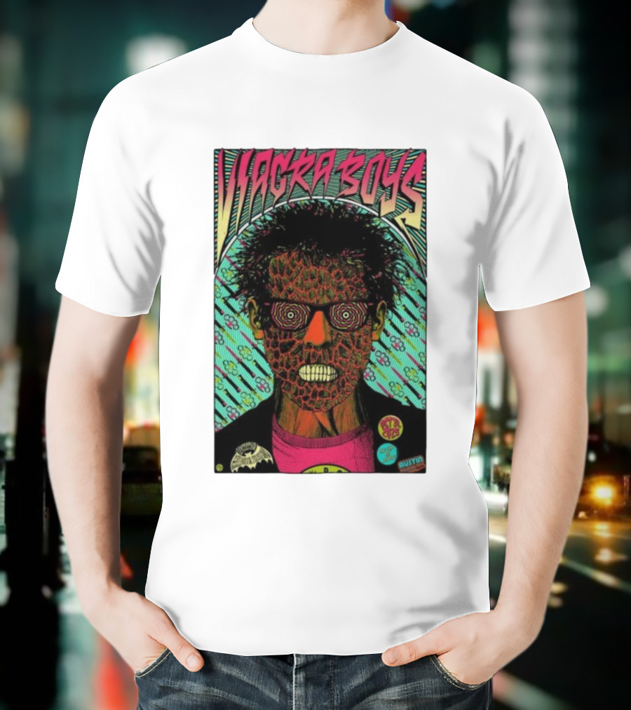 Viagra Boys Concert October 31 2025 The Far Out Lounge Austin Texas Psychedelic Art T-Shirt