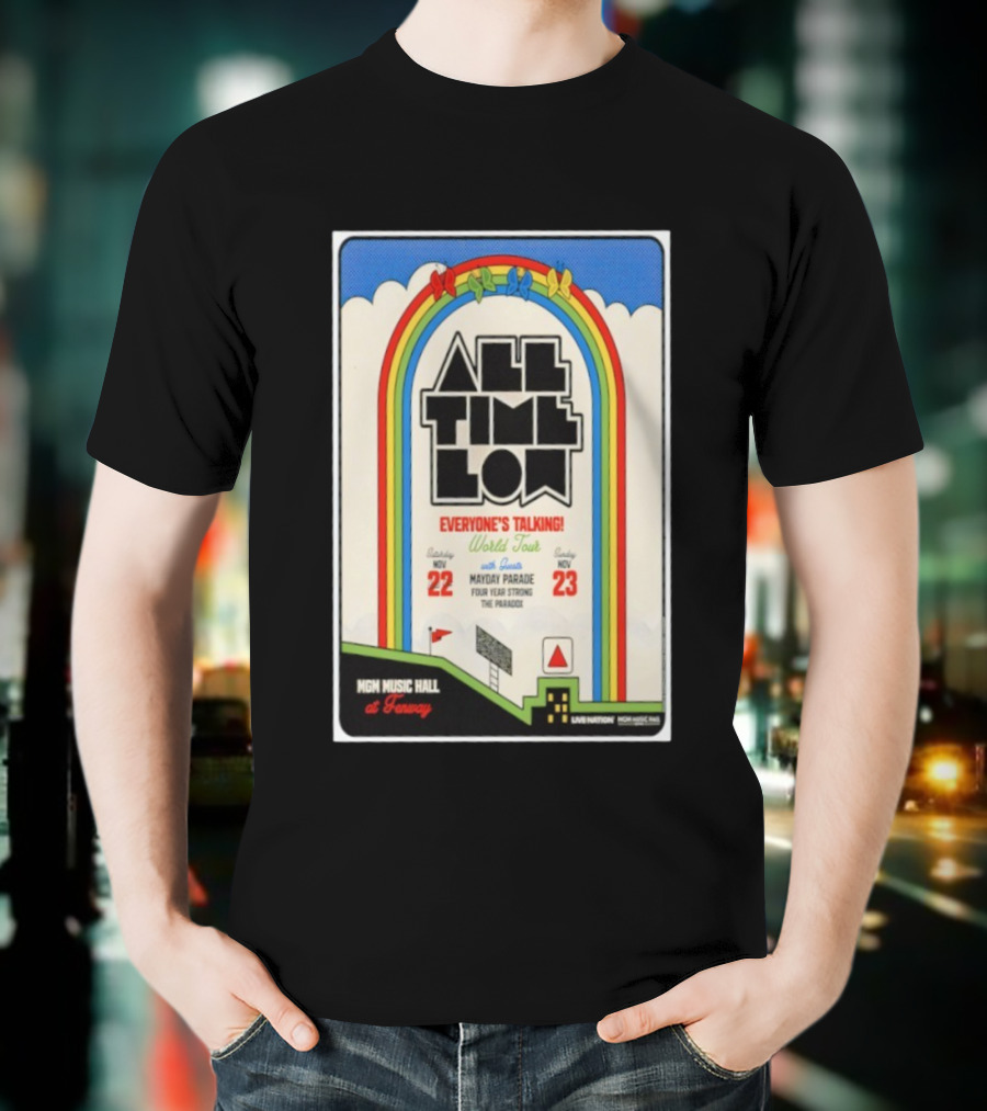 All Time Low Everyone's Talking World Tour MGM Music Hall Fenway Nov 22-23 2025 Mayday Parade Four Year Strong The Parade T-Shirt