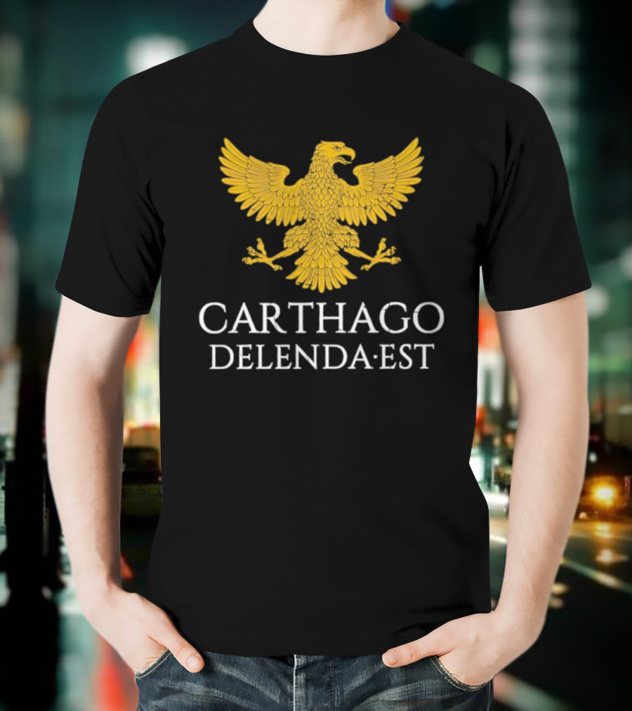 Carthago Delenda Est Roman Eagle Emblem T-Shirt