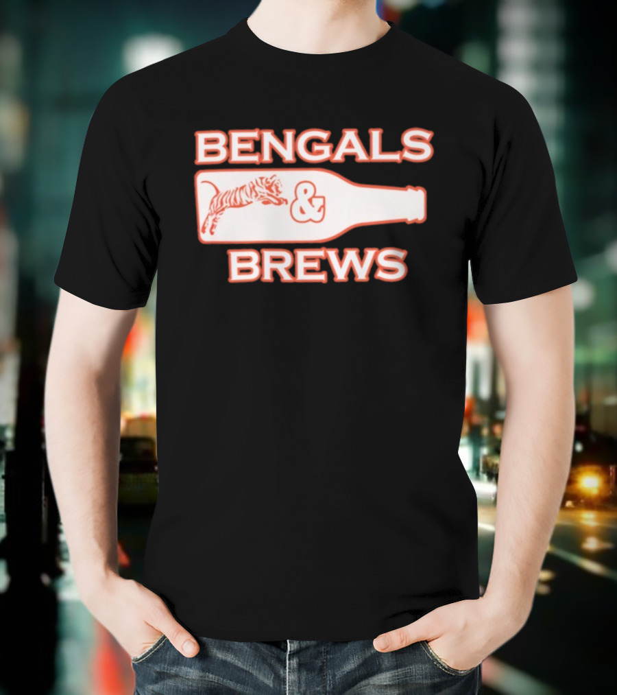 Bengals And Brews Cincinnati Bengals Game Day Tiger Bottle T-Shirt