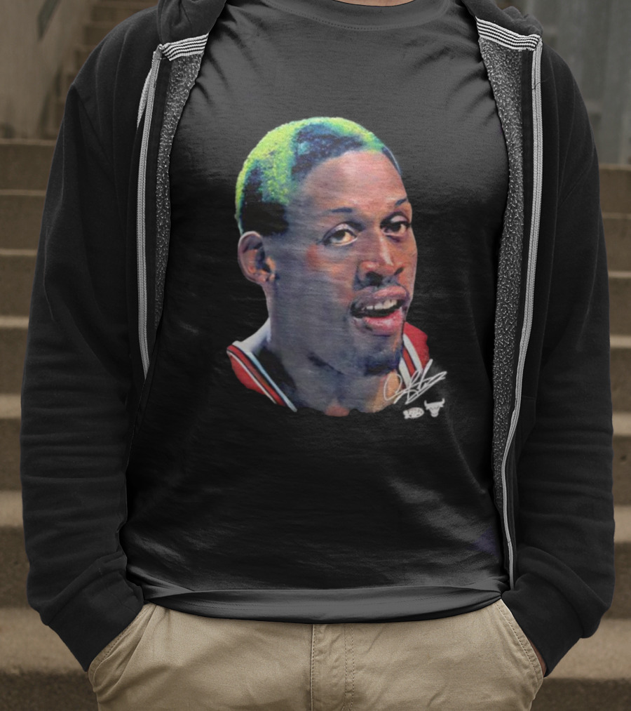 Chicago Bulls Dennis Rodman Big Face Signature T-Shirt