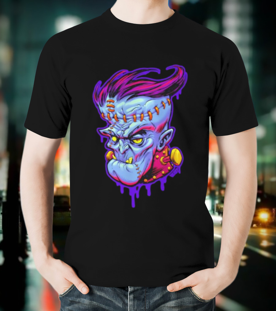 Funkenstein Frankenstein’s Monster Hammer Films Vampire Style Portrait T-Shirt