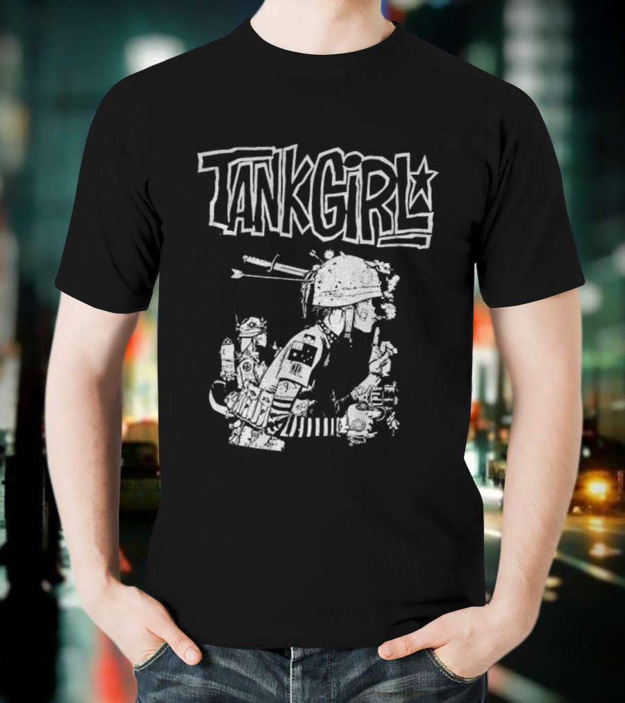 Gorillaz Tank Girl Black White Collaboration T-Shirt