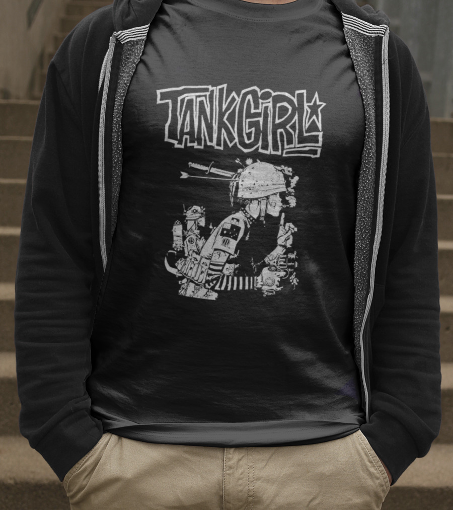 Gorillaz Tank Girl Black White Collaboration T-Shirt