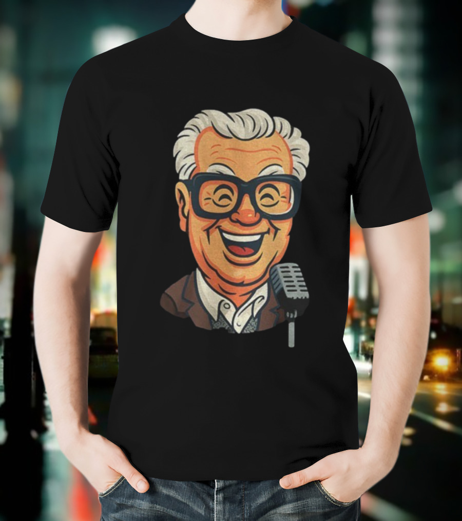 Harry Caray Cartoon Sports Commentator Baseball Fan Tribute T-Shirt