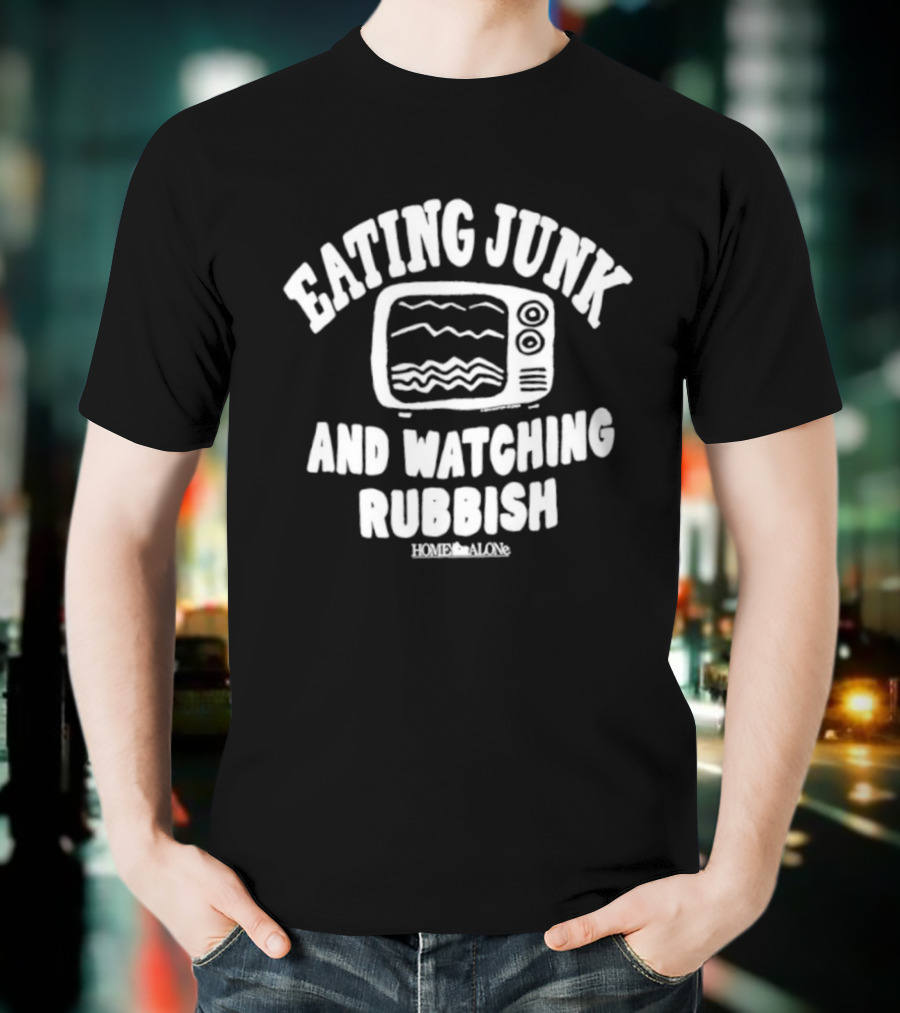Home Alone Eating Junk Ing Rubbish TV Retro Humor T-Shirt