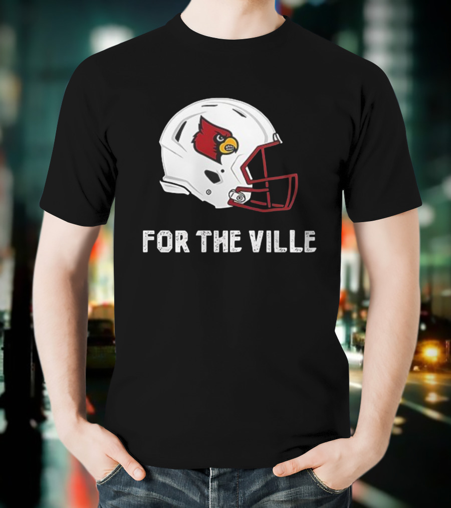 FOR THE VILLE Louisville Cardinals Mascot Helmet T-Shirt