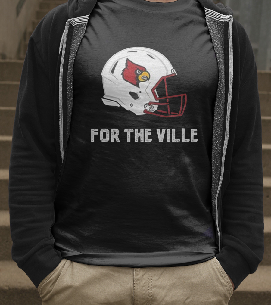FOR THE VILLE Louisville Cardinals Mascot Helmet T-Shirt