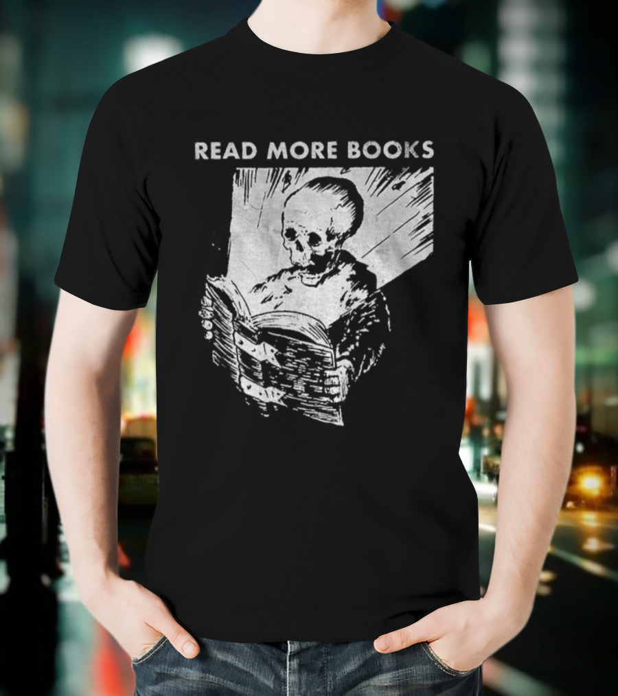 Read More Books Skeleton Vintage Style T-Shirt