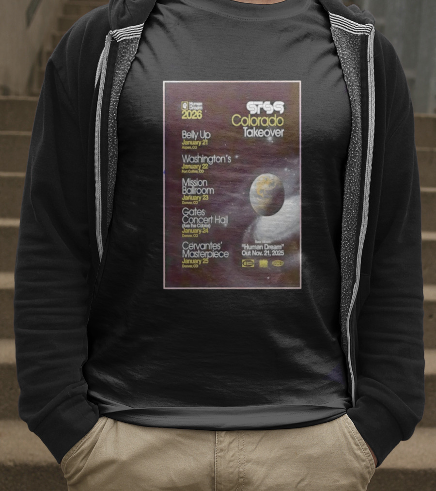 STS9 Colorado Takeover 2026 Human Dream Tour Dates Aspen Fort Collins Denver T-Shirt