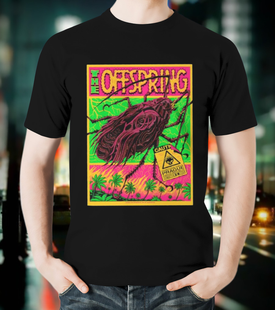 The Offspring Fortuna Hall Prague October 2nd 2025 Caution Insect T-Shirt