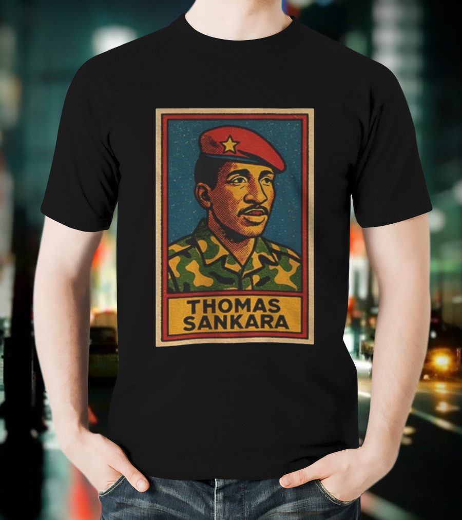 Thomas Sankara Camouflage Beret Revolutionary Style Retro T-Shirt