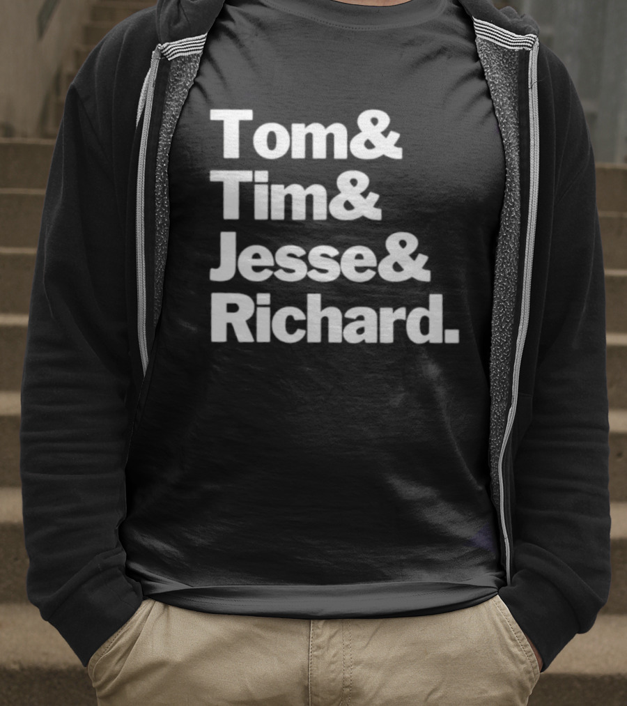 Tom And Tim And Jesse And Richard Text Graphic T-Shirt