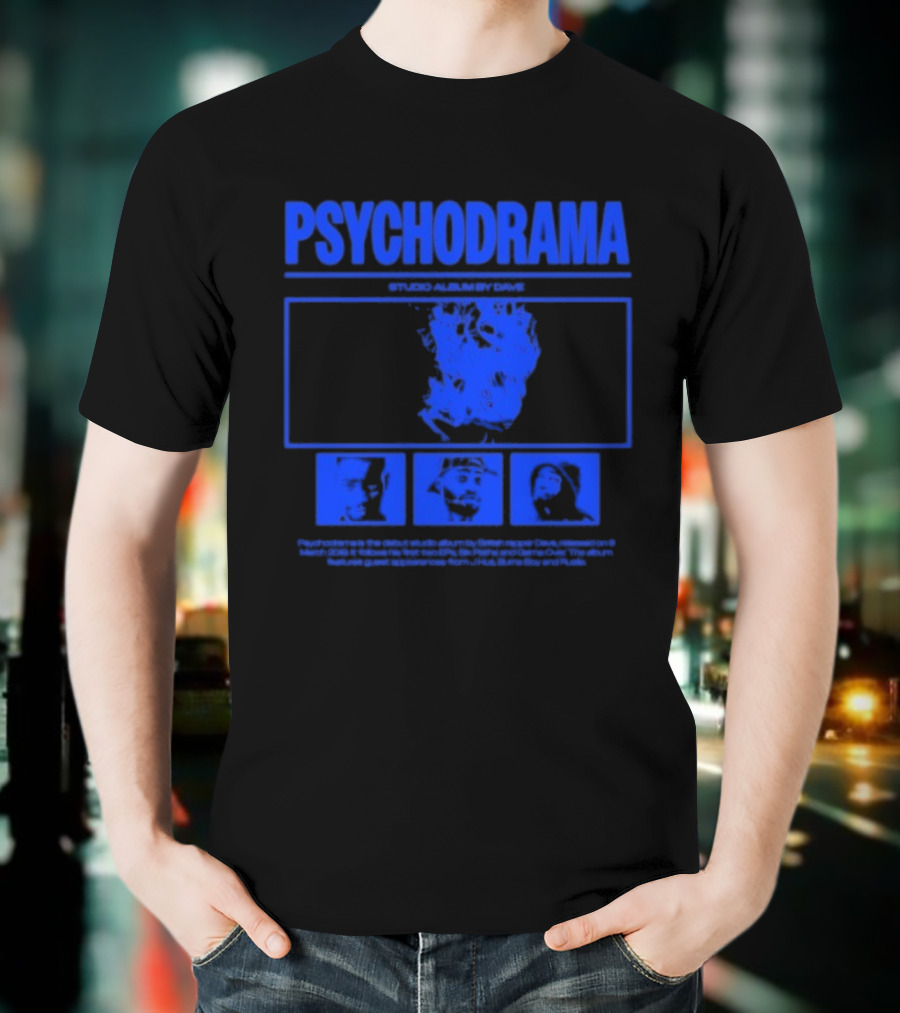 Dave Psychodrama Blue Face Iconic Music Album Art T-Shirt