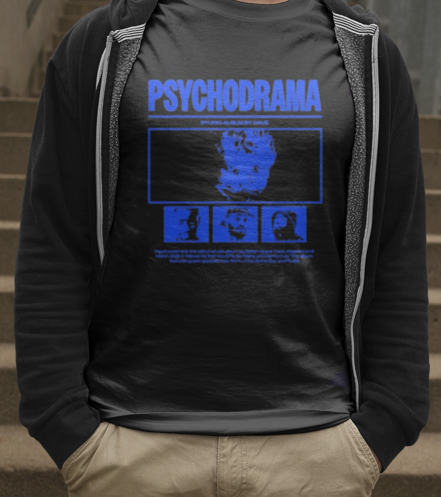 Dave Psychodrama Blue Face Iconic Music Album Art T-Shirt
