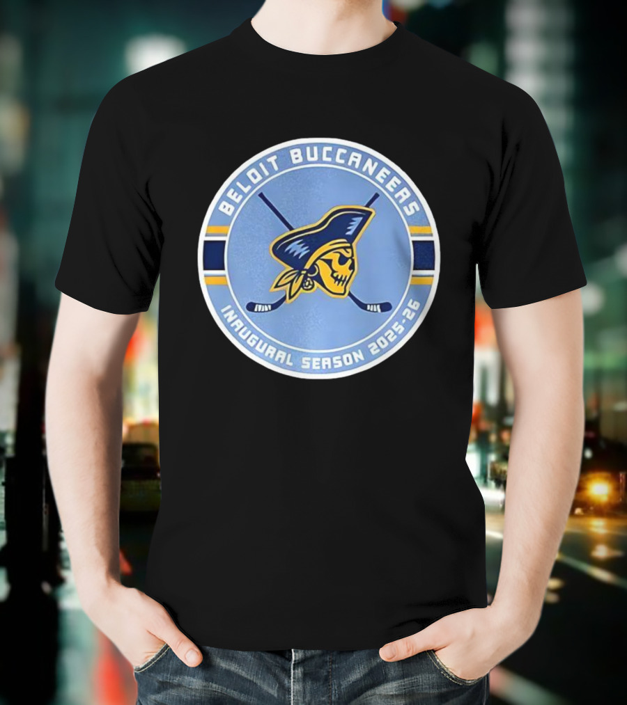 Beloit Buccaneers Inaugural Season 2025-2026 Hockey Team Skull Pirate Logo T-Shirt