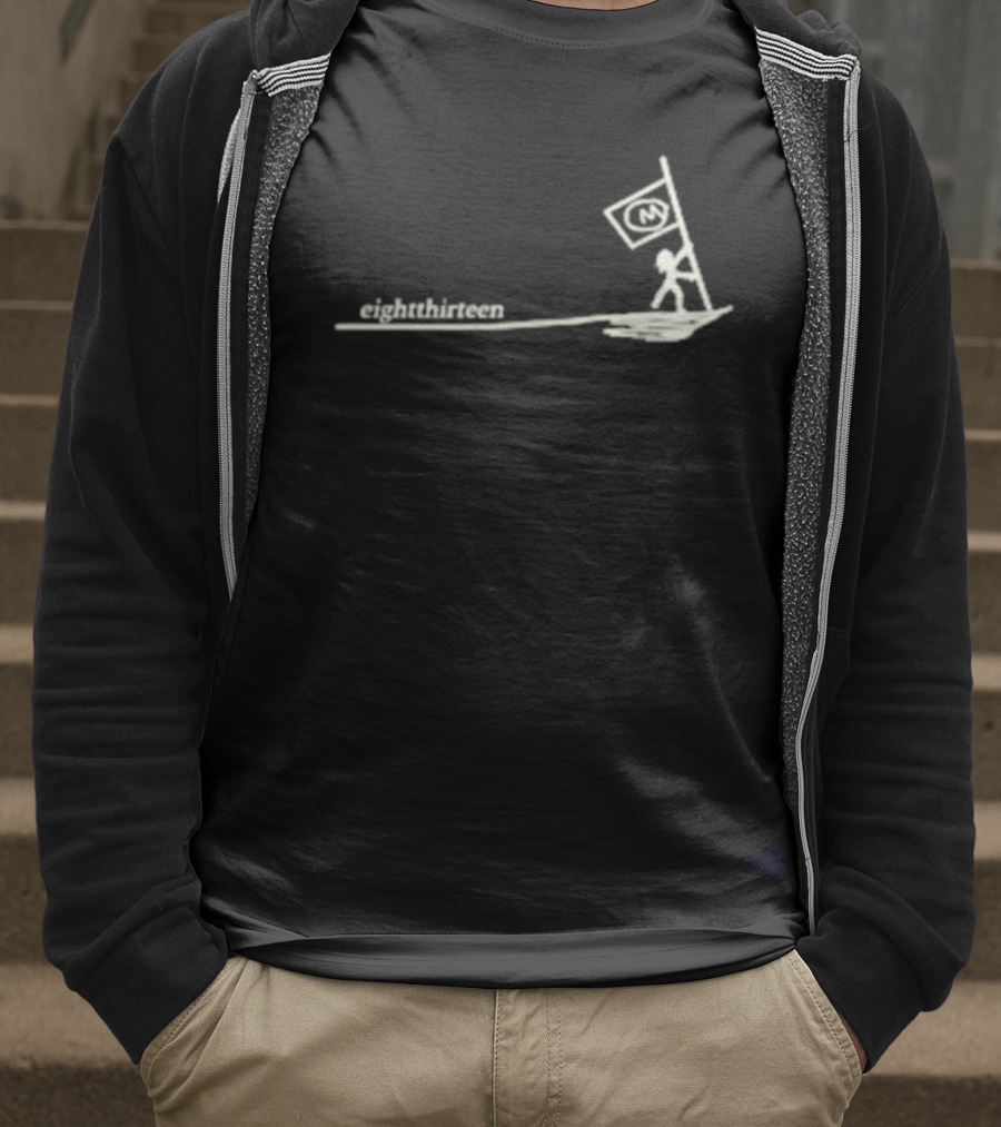 EightThirteen Stick Figure Carrying Flag Icon T-Shirt