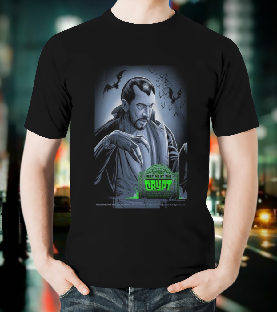 Billy Strings Meet Me At The Crypt Halloween 2025 Baltimore MD Dracula Vampire Bats Retro Horror T-Shirt