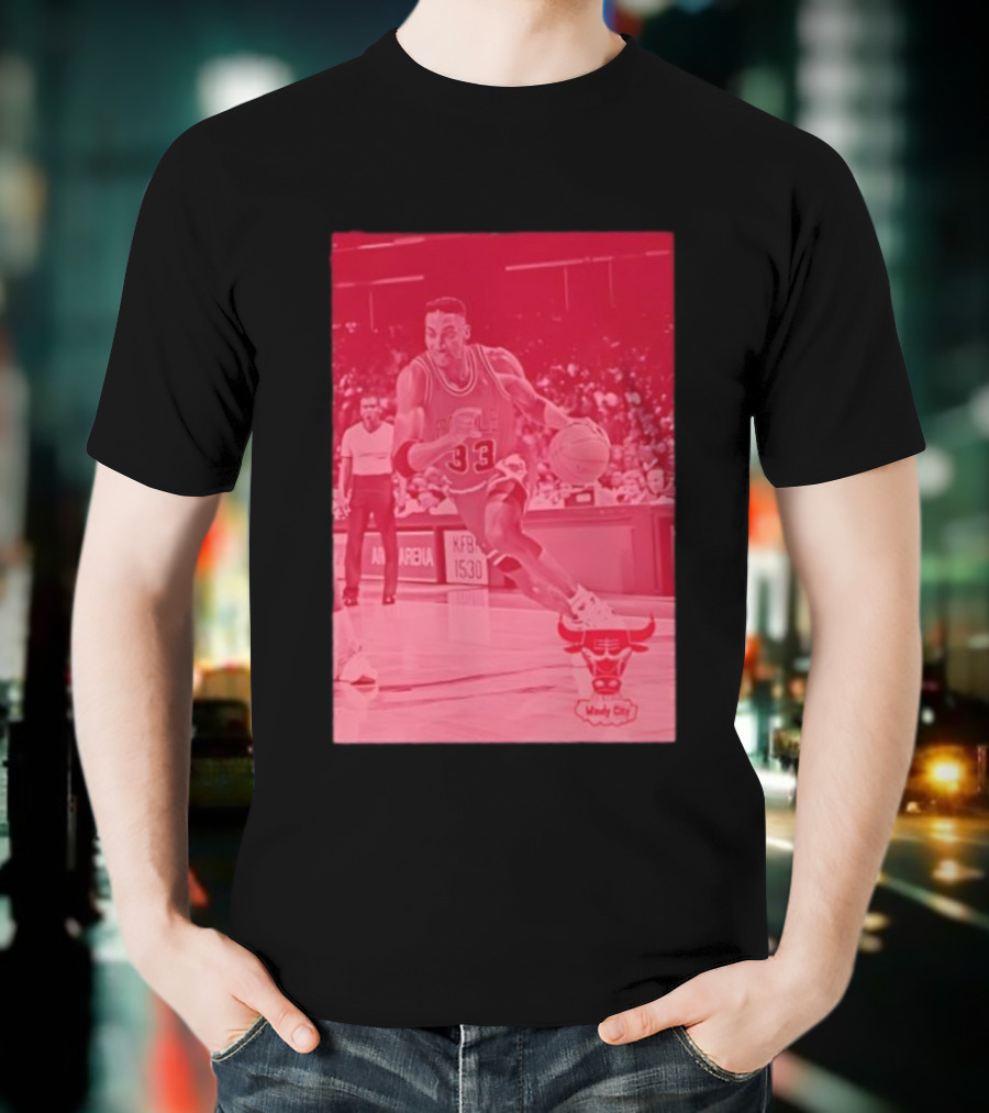 Chicago Bulls Scottie Pippen 33 Windy City NBA Basketball T-Shirt