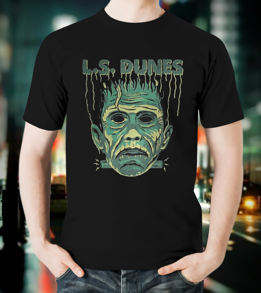 L.S. Dunes Frankenstein Halloween Monster Face T-Shirt