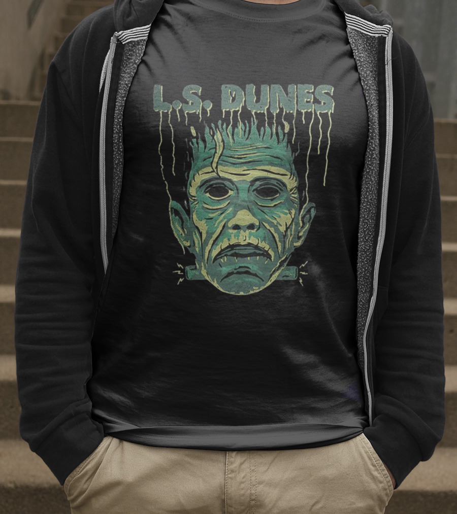 L.S. Dunes Frankenstein Halloween Monster Face T-Shirt