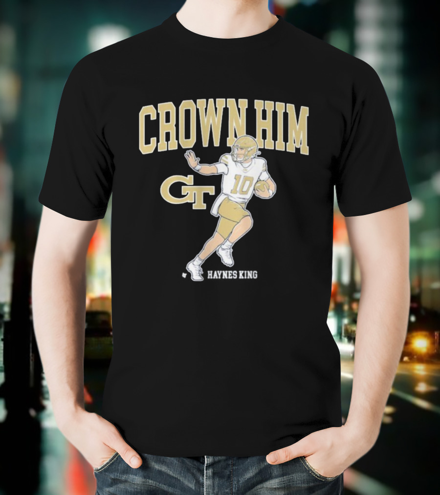 Crown Him GT 10 Georgia Tech Yellow Jackets Football T-Shirt