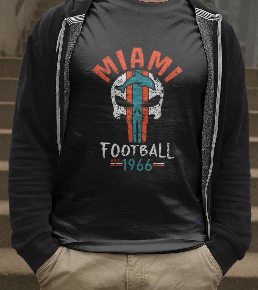 MIAMI Football Skull Est 1966 T-Shirt